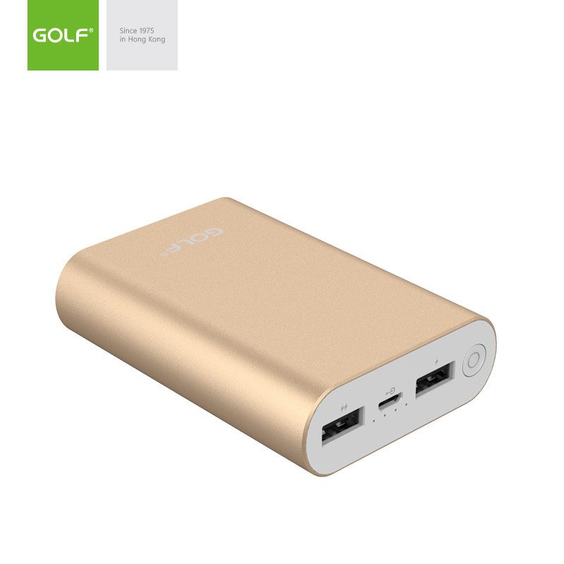 Аккумулятор внешний GOLF G65PRO/ Powerbank 10000mah + Кабель/In Micro usb, Type-C, Lightning/Out Type-C,USB 2.1A/ цвет "золото"