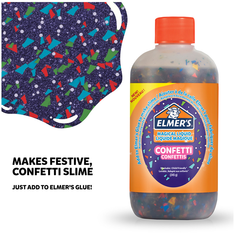 Активатор для слаймов Elmers "Magic Liquid - Магическая жидкость, конфетти", 245 г, Elmers 2109495