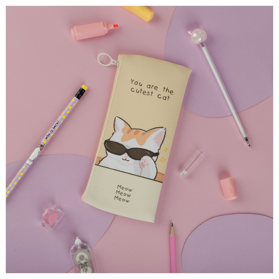 Пенал мягкий MESHU "Cute", размер 200 х 100 мм, искусственная кожа