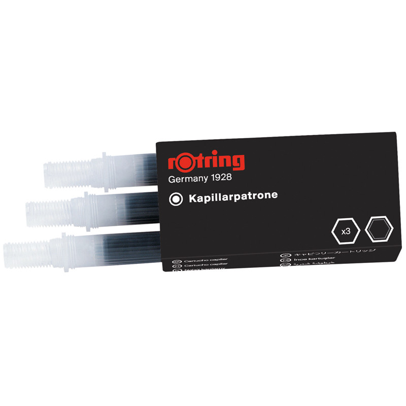 Kартридж для рапидографа Rotring, черный, уп. 3 штуки, R590517/S0194640
