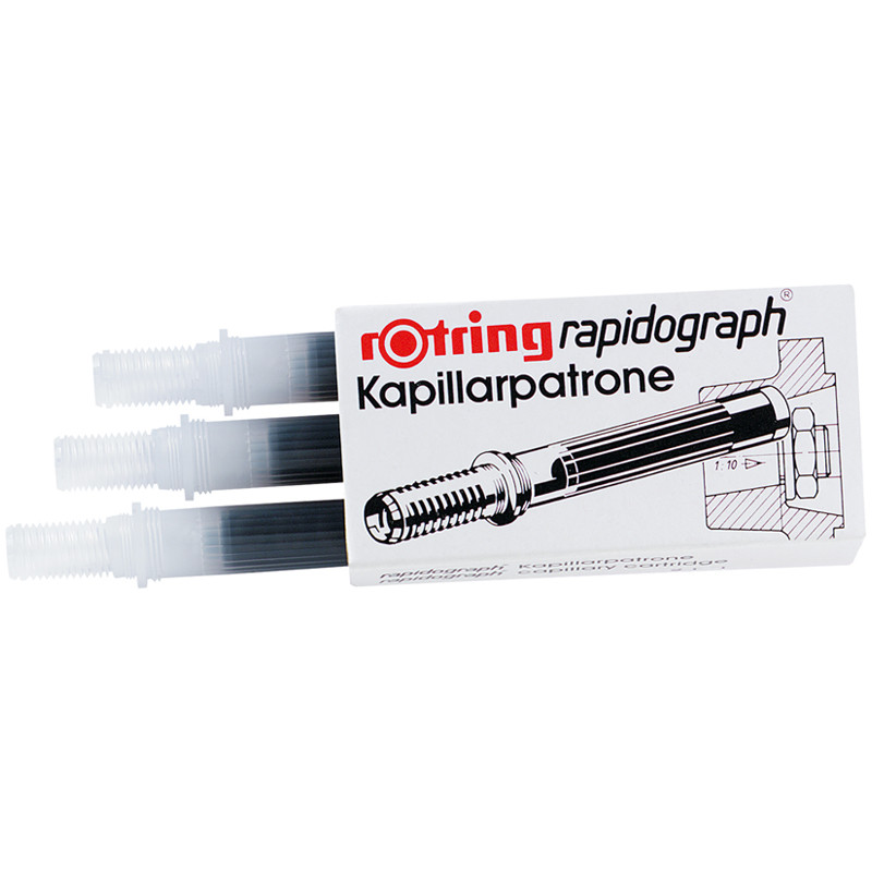 Kартридж для рапидографа Rotring, черный, уп. 3 штуки, R590517/S0194640