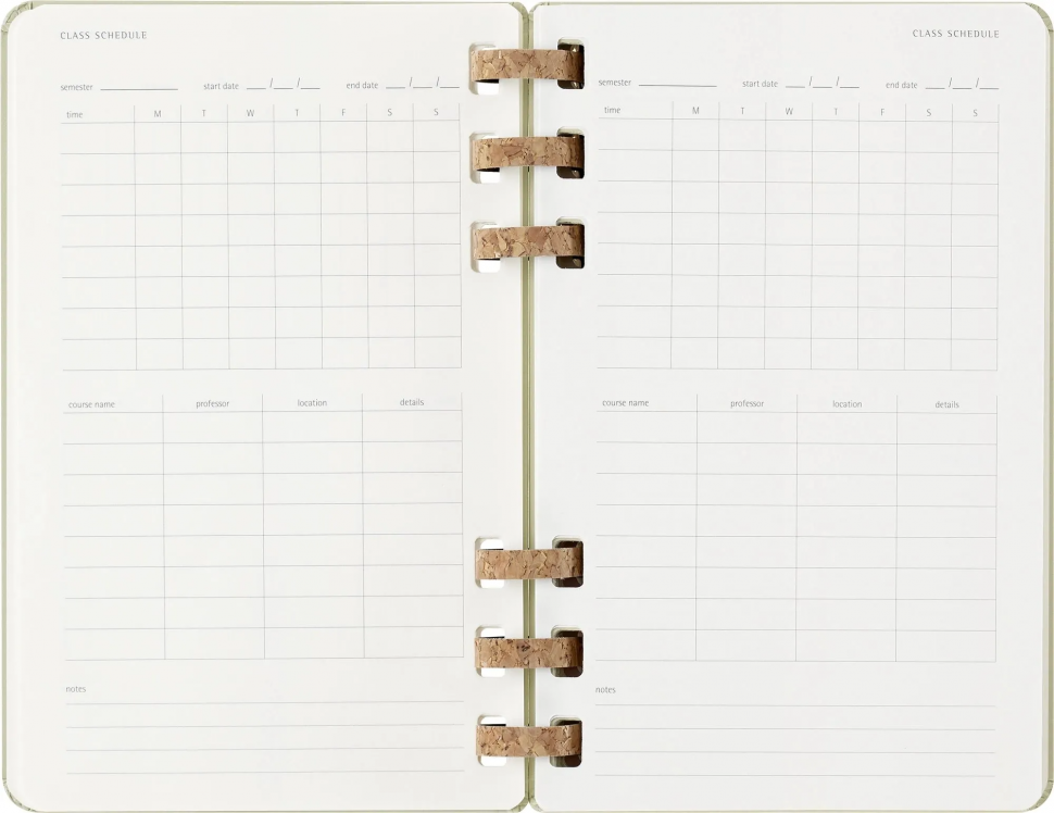 Еженедельник Moleskine ACADEMIC SPIRAL Large, размер 150 х 210 мм, 200 страниц, спираль, цвет киви