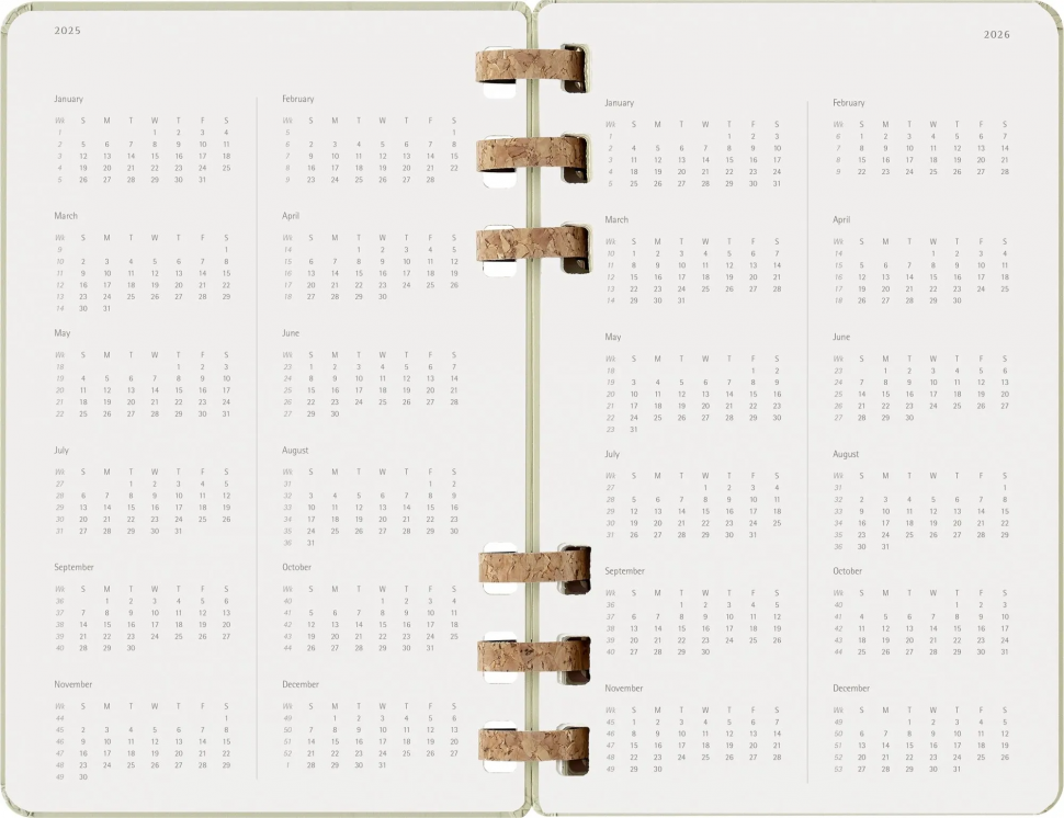 Еженедельник Moleskine ACADEMIC SPIRAL Large, размер 150 х 210 мм, 200 страниц, спираль, цвет киви