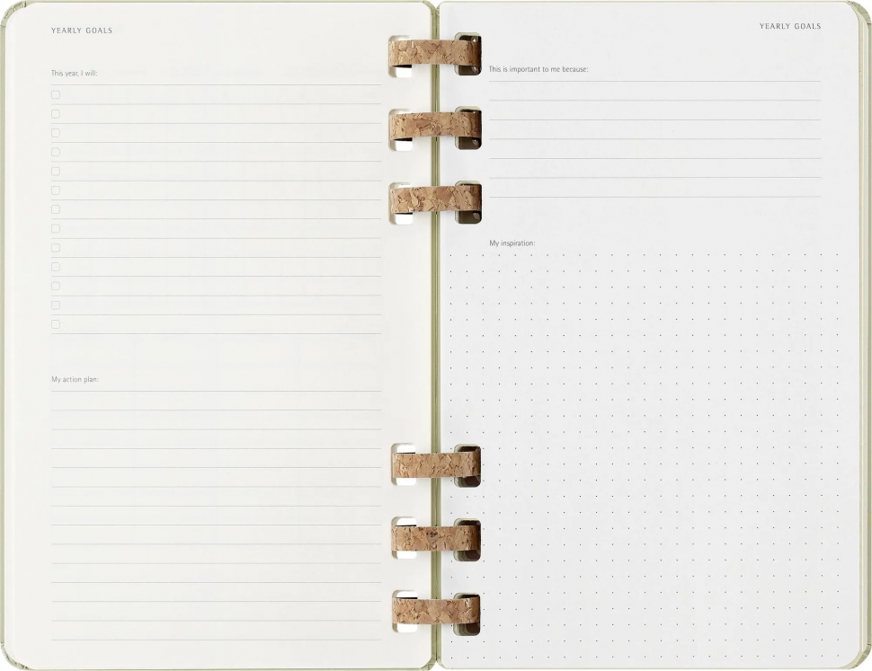 Еженедельник Moleskine ACADEMIC SPIRAL Large, размер 150 х 210 мм, 200 страниц, спираль, цвет киви