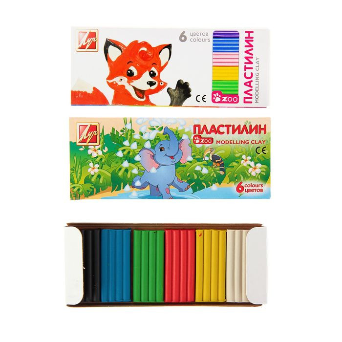 Пластилин Луч Zoo, 6 цветов, 81 г, 19С1271-08 