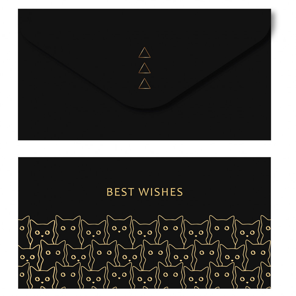 Конверт для денег MESHU "Best Wishes", размер 85 х 164 мм, матовая ламинация, фольга