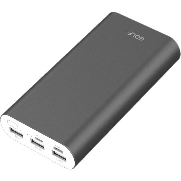 Аккумулятор внешний GOLF G66/ Powerbank 20000 mah + Кабель Micro usb /In Micro usb,Type-C/Out Type-C,USB1А,2.1A/Al серый