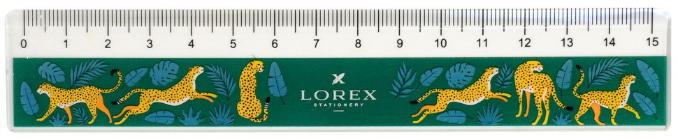 Линейка LOREX WAVE пластиковая, с волнистым краем, 15 см, серия AIRY LEOPARD