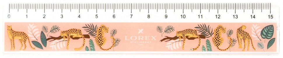 Линейка LOREX WAVE пластиковая, с волнистым краем, 15 см, серия AIRY LEOPARD