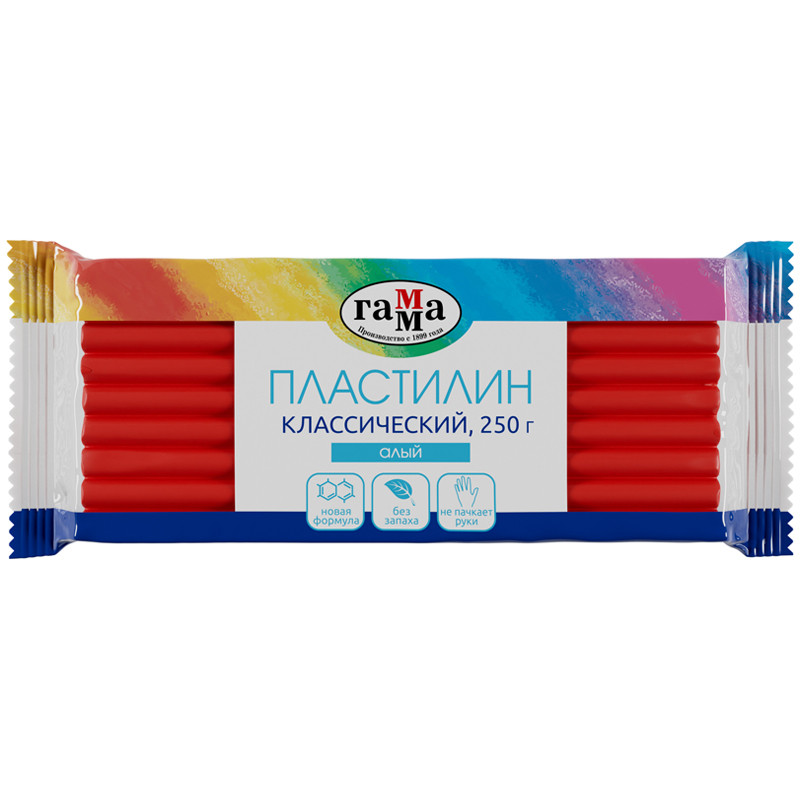 Пластилин ДЕТСКИЙ 250 г, КРАСНЫЙ, Гамма 280065/270818_02