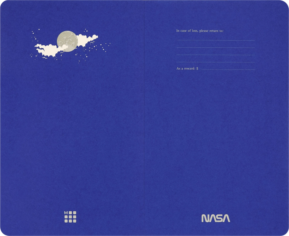 Блокнот Moleskine VOLANT NASA-INSPIRED, размер 130 х 210 мм, 80 страниц, нелинованный, мягкая обложка из полипропилена