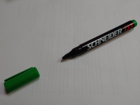 Маркер перманентный нестираемый SCHNEIDER 133, скошенный пишущий узел 1 - 4 мм, чернила на спиртовой основе,  цвет чернил зеленый