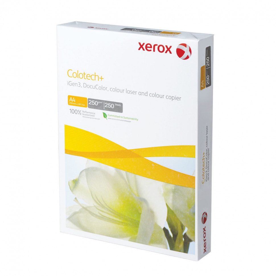 Бумага XEROX COLOTECH PLUS, А4, 250 г/м2, для полноцветной лазерной печати, А++, белизна 170% (CIE), пачка 250 листов, 003R98975/003R94671