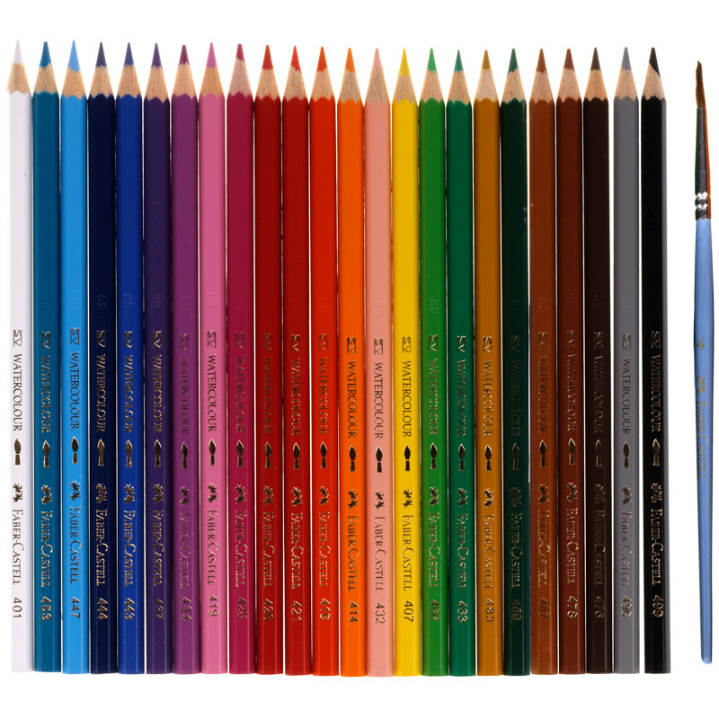 Карандаши акварельные Faber-Castell "FISH DESIGN" 24 цвета + кисточка, FC114425CH