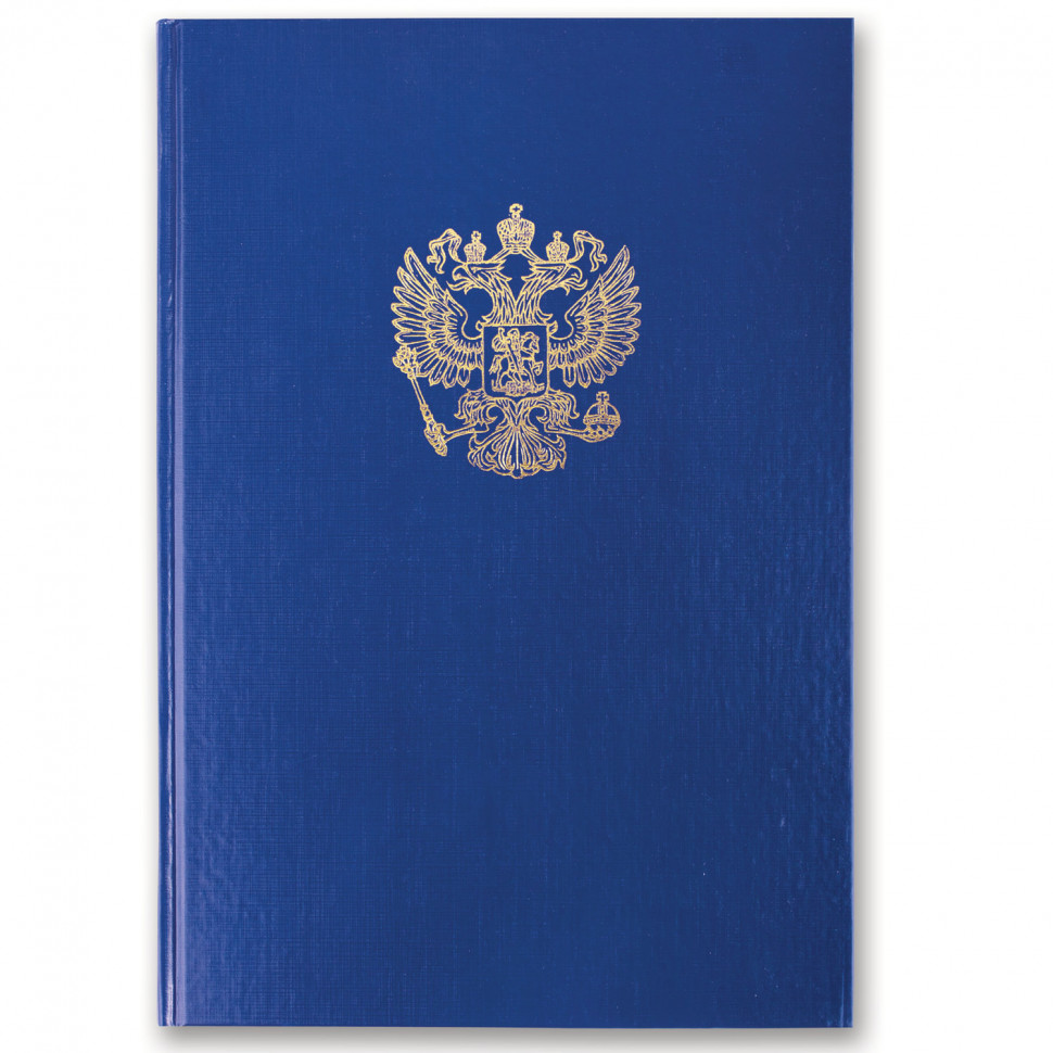 Книга учета 96 листов, клетка, твердая, бумвинил, блок офсет, герб, А4 (200 х 290 мм), BRAUBERG, 130141