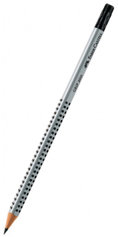 Карандаш чернографитный трехгранный Faber-Castell Grip 2001 HB с ластиком, FC117200 