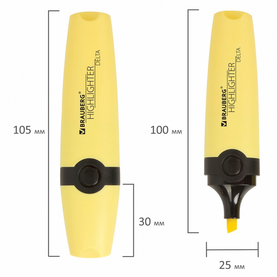 Набор текстовыделителей BRAUBERG DELTA PASTEL 4 шт., линия 1-5 мм, 151735