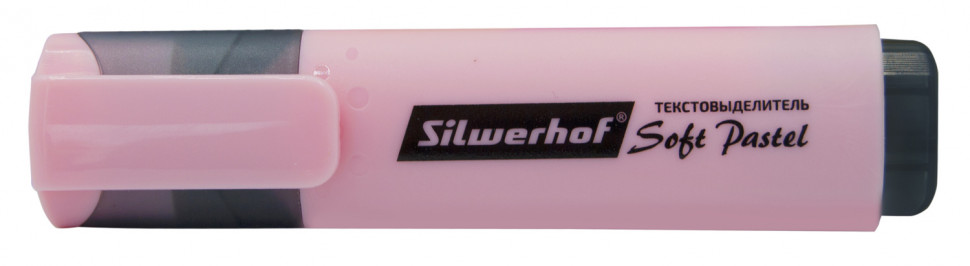 Текстовыделитель Silwerhof Soft Pastel, скошенный пишущий узел 1 - 5 мм, цвет чернил розовый пастельный, Silwerhof 108133-26 