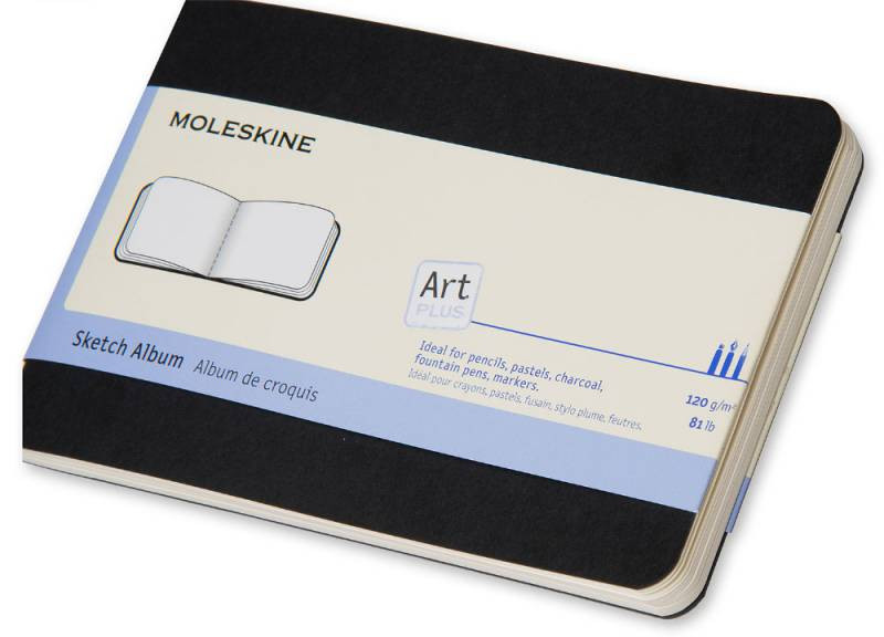 Блокнот-скетчбук для рисования Moleskine ART CAHIER SKETCH ALBUM Pocket, размер 90 x 140 мм, обложка картон, 88 страниц, черный