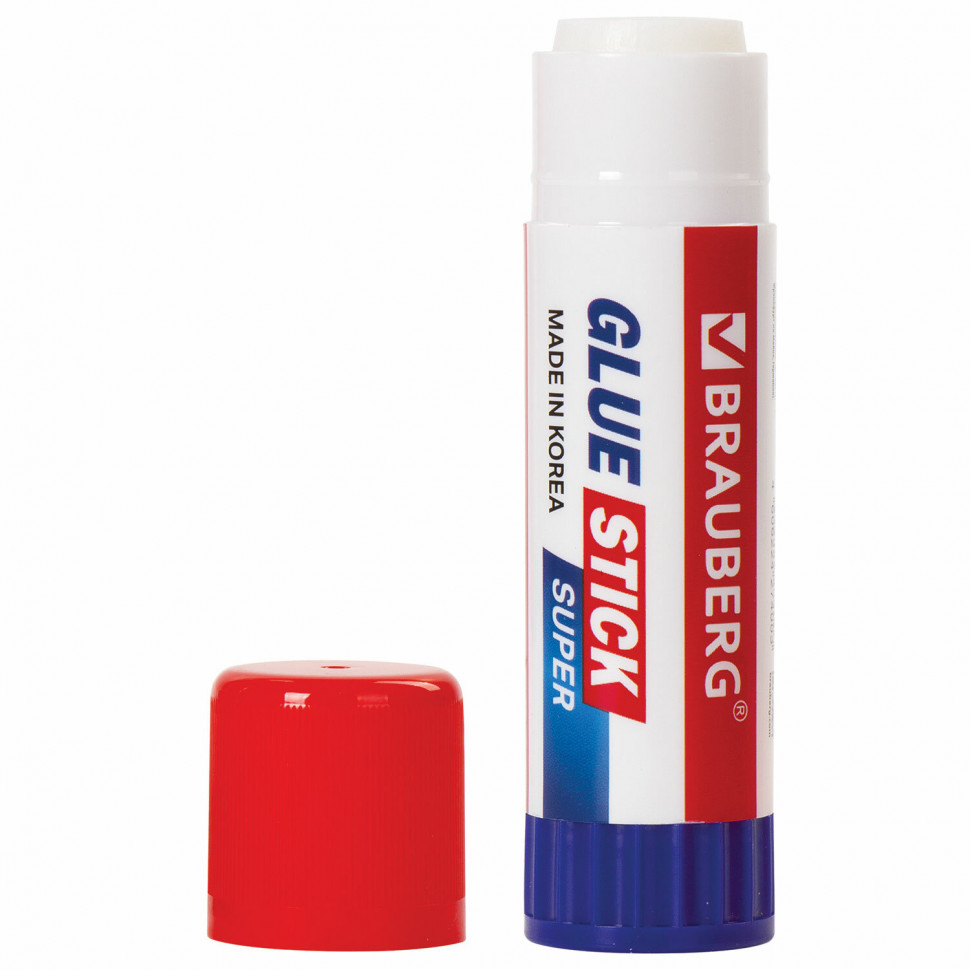 Клей-карандаш BRAUBERG SUPER, 21 г, основа PVP, ЮЖНАЯ КОРЕЯ, 229542