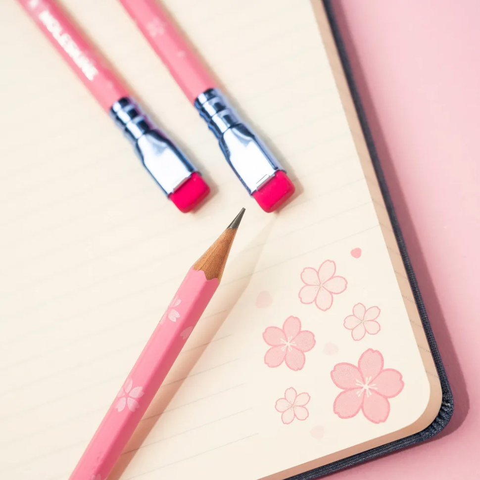 Набор Moleskine Limited Edition Sakura  - 2 блокнота 310 х 210 мм (88 листов, с линовкой в линию и без линовки, тонированная бумага) и 4 карандаша