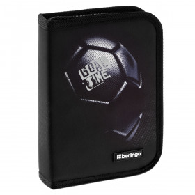 Пенал Berlingo "Goal Time", размер 200 х 140 х 40 мм, одно отделение, две дополнительные откидные секции, полиэстер
