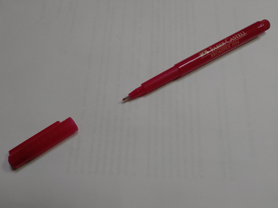 Капиллярная ручка Faber-Castell BROADPEN 1554, пишущий узел 0,8 мм, цвет чернил красный, FC155421