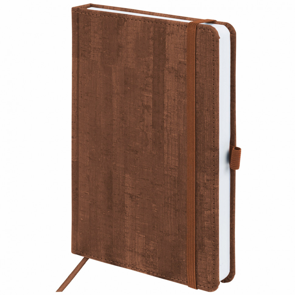 Ежедневник недатированный А5 BRAUBERG Wood, размер 138 x 213 мм, кожзам, резинка, 136 листов, коричневый, 111676