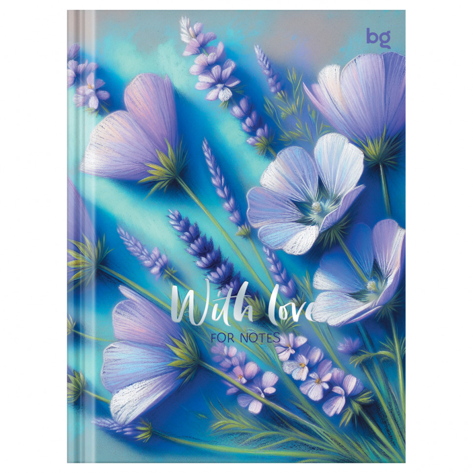 Бизнес-блокнот А6 80 листов BG "Flowers with love", матовая ламинация, тиснение фольгой