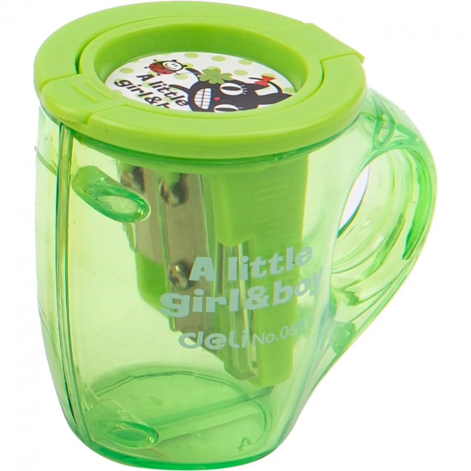 Точилка для карандашей ручная Deli Cup, два отверстия, Deli E0551 