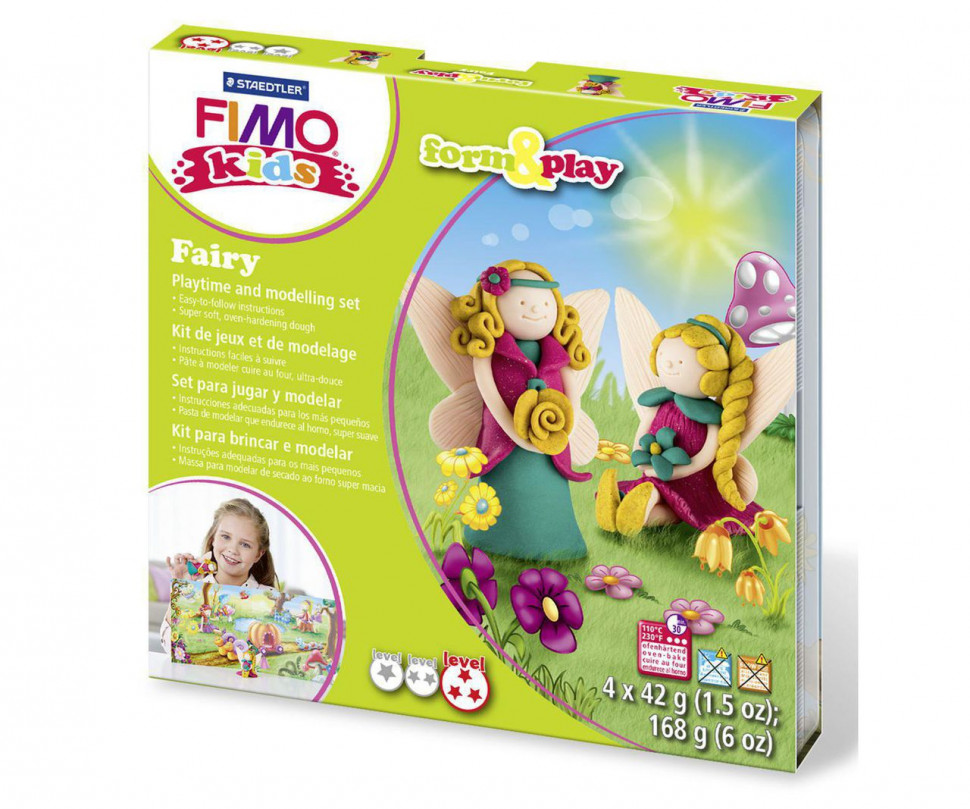 Набор: глина полимерная FIMO с игровыми элементами form&play "Фея"