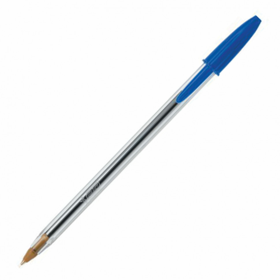 Ручка шариковая BIC Cristal, корпус прозрачный, пишущий узел 1 мм, линия письма 0,32 мм, длина письма до 3000 м, цвет чернил синий, 847898