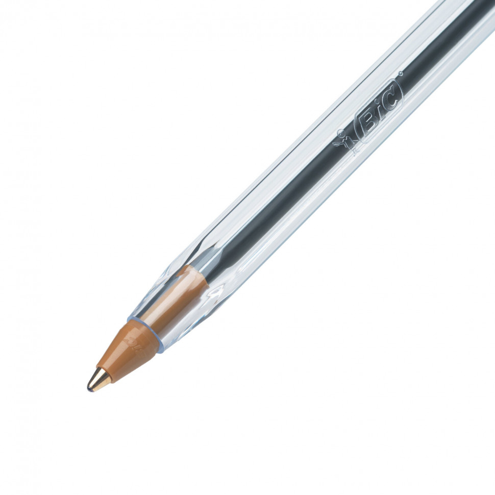 Ручка шариковая BIC Cristal, корпус прозрачный, пишущий узел 1 мм, линия письма 0,32 мм, длина письма до 3000 м, цвет чернил синий, 847898