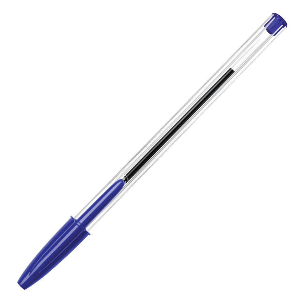 Ручка шариковая BIC Cristal, корпус прозрачный, пишущий узел 1 мм, линия письма 0,32 мм, длина письма до 3000 м, цвет чернил синий, 847898