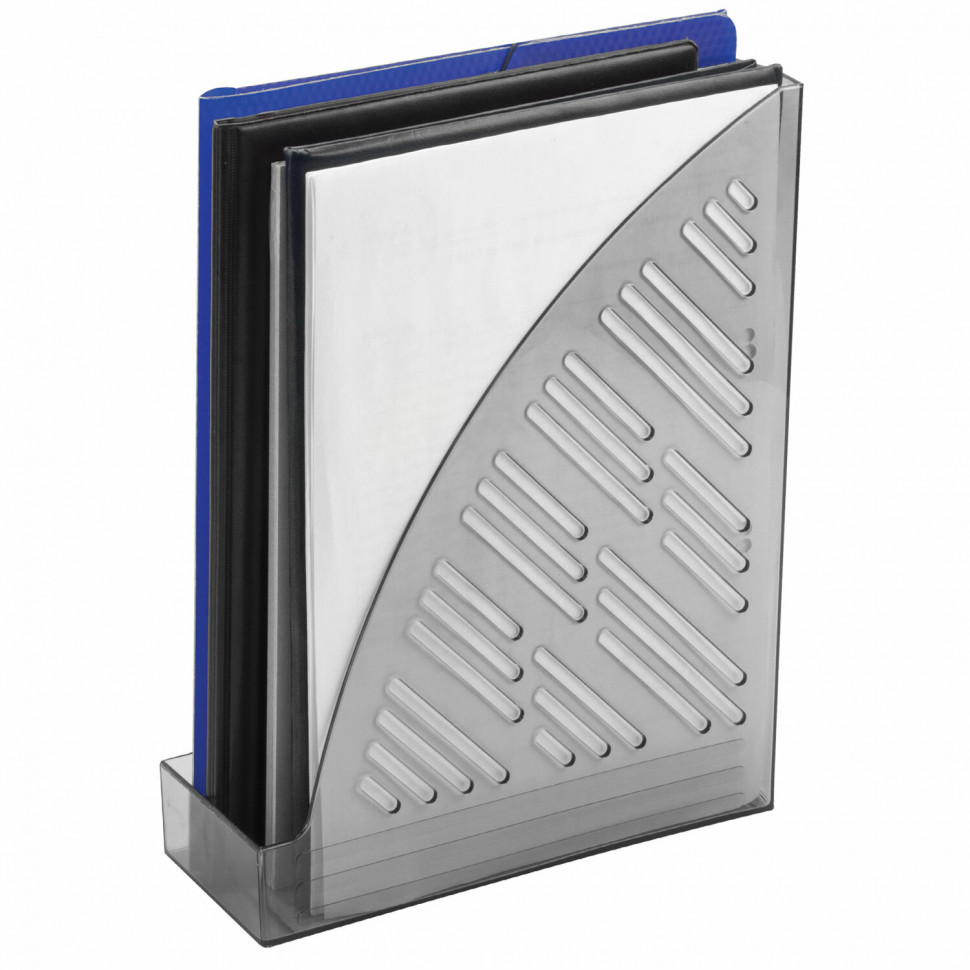 Лоток вертикальный INDEX МАКСИ/Уни-85/Brauberg Standard+, размер 250 х 300 х 90 мм, цвет прозрачный серый (дымчатый)
