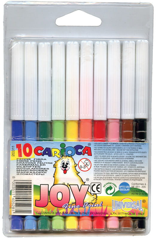 Фломастеры CARIOCA JOY 10 цв. блистер, 40528