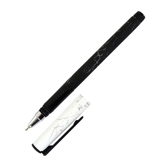 Ручка масляная LOREX B&W.MARBLE Double Soft, игловидный пишущий узел 0,7 мм, цвет чернил синий