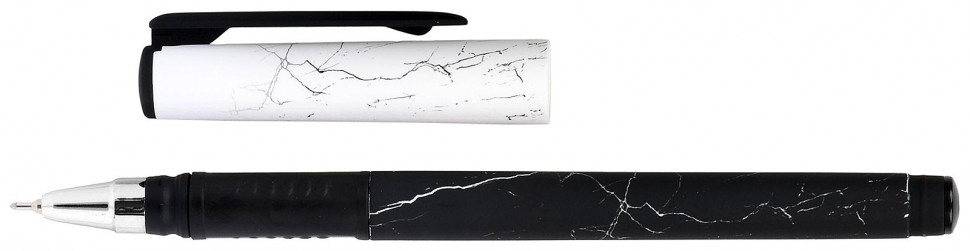 Ручка масляная LOREX B&W.MARBLE Double Soft, игловидный пишущий узел 0,7 мм, цвет чернил синий