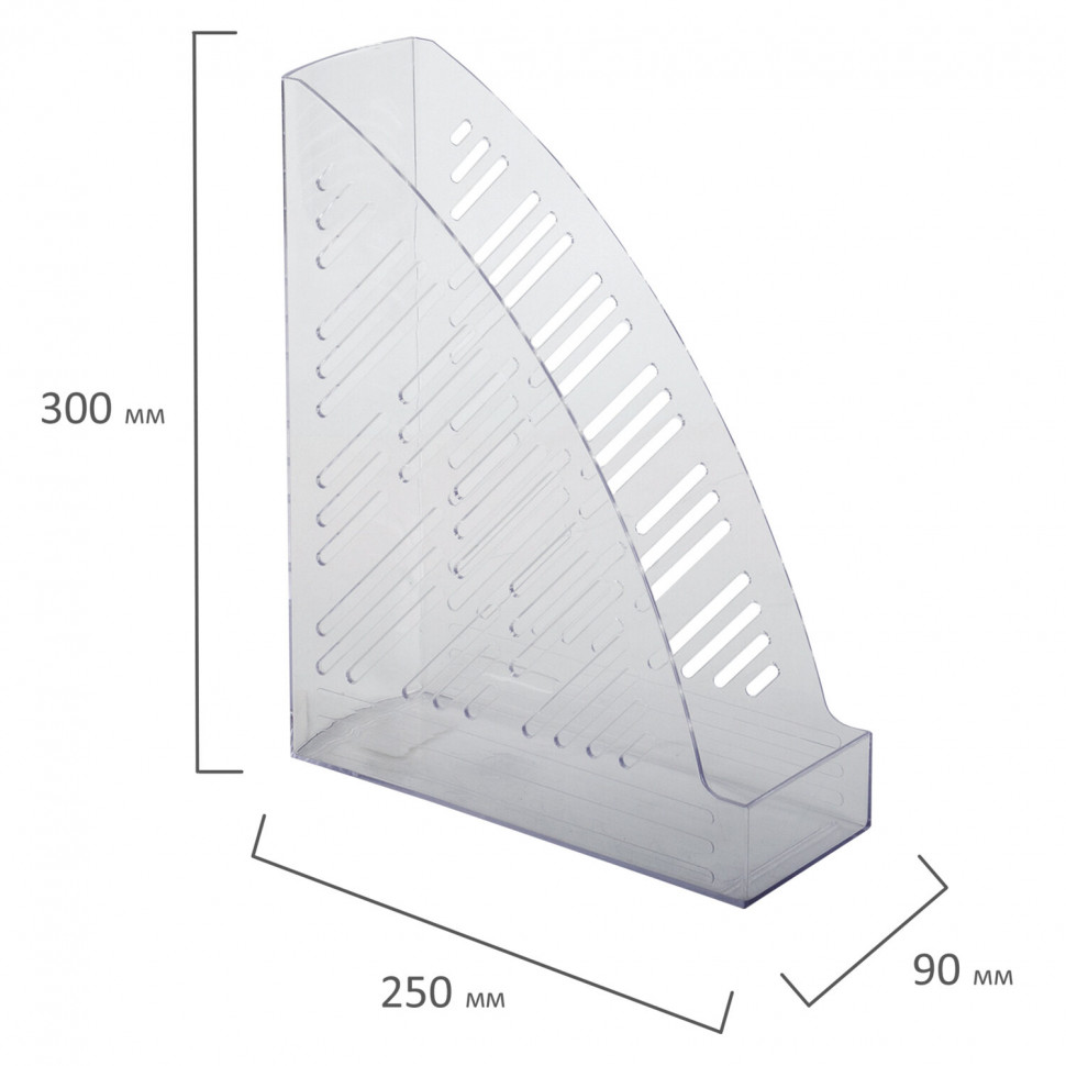 Лоток вертикальный INDEX МАКСИ/Уни-85/Brauberg Standard+, размер 250 х 300 х 90 мм, прозрачный бесцветный