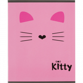 Тетрадь общая А5 48 листов на скобе Hello Kitty, линовка в клетку, ВД-лак