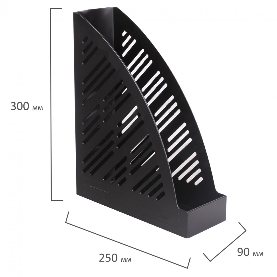 Лоток вертикальный Уни-85/Brauberg Standard+, ширина 90 мм, пластик, черный