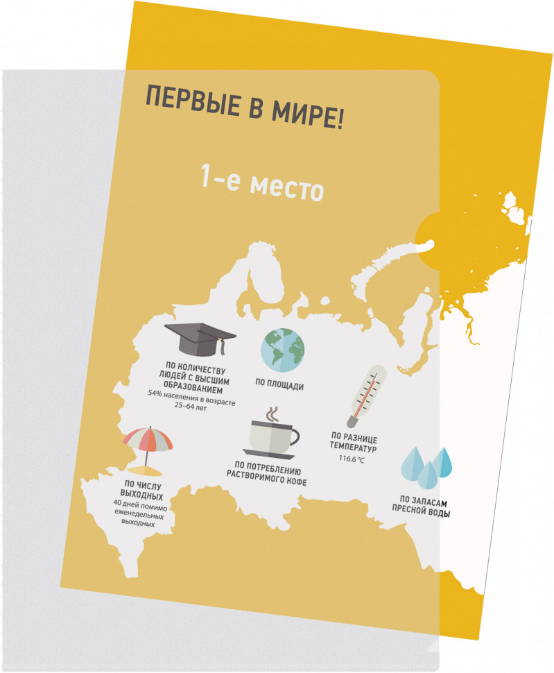 Папка-уголок прозрачная бесцветная А4 тисненая, толщина пластика 0.12 мм