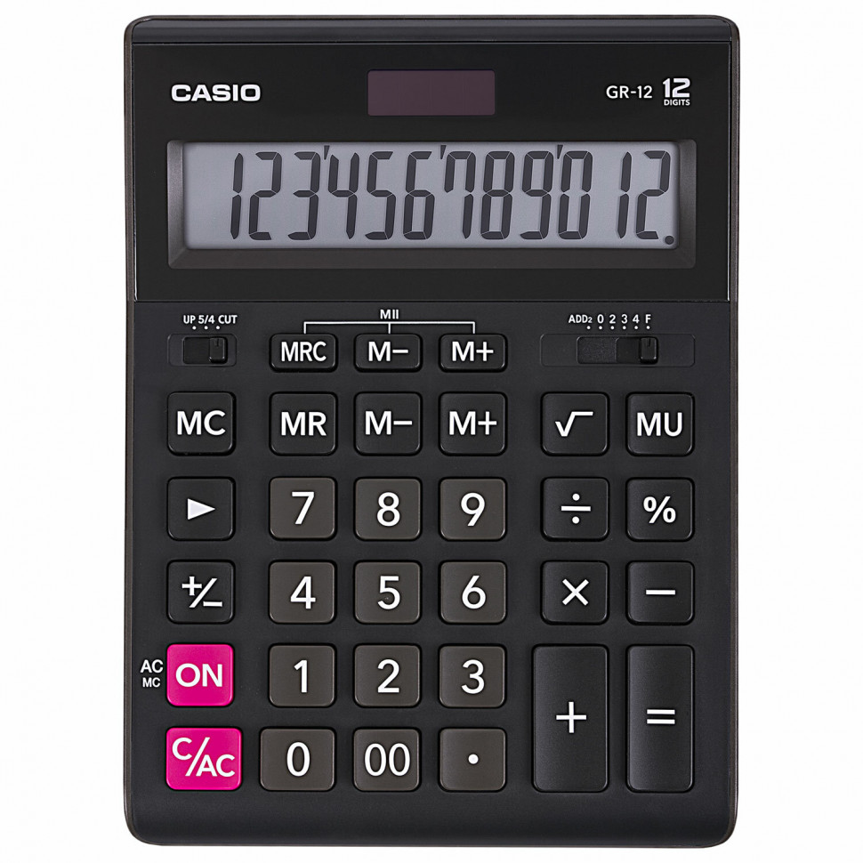 Калькулятор настольный Casio GR-12, 12 разрядов, цвет черный