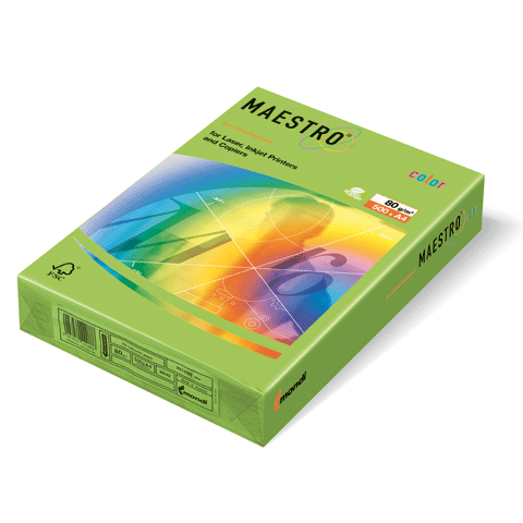 Бумага IQ/Maestro Color А4, 80 г/м2, цвет MA42 ярко-зеленый, пачка 162 листа