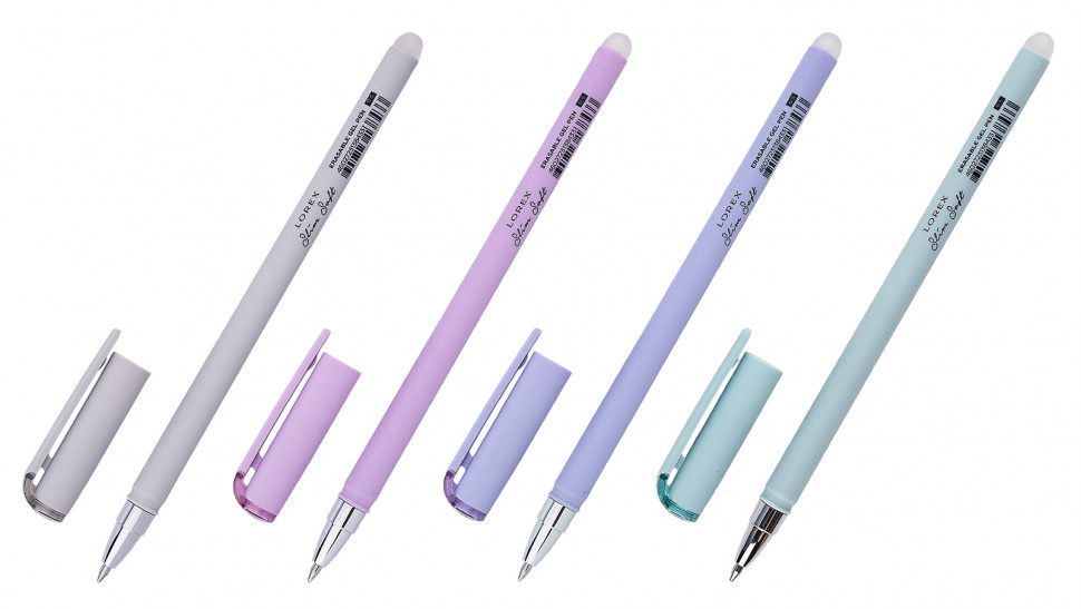 Ручка гелевая "пиши-стирай" LOREX PASTEL Slim Soft, корпус ultra-soft touch, пишущий узел 0,5 мм, цвет чернил синий