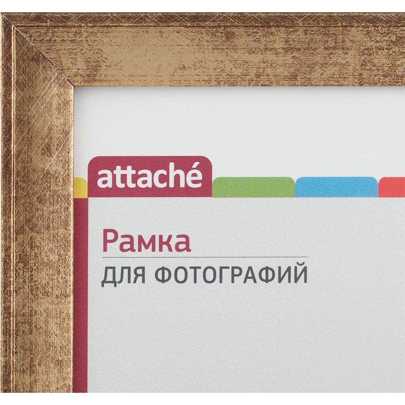 Рамка Attache 21 x 30 мм (A4), багет 25 мм пластик, вставка пластик, цвет "золото"