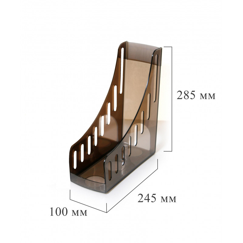 Лоток вертикальный Mazari STYLE/Uniplast УНИ-100/Attache прозрачно-дымчатый, размер 245 х 100 х 285 мм, полистирол