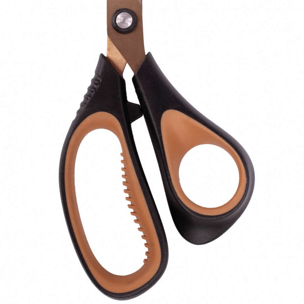 Ножницы BRAUBERG Heavy Duty, 210 мм, суперпрочные, титановое покрытие, двухсторонняя заточка, 236790