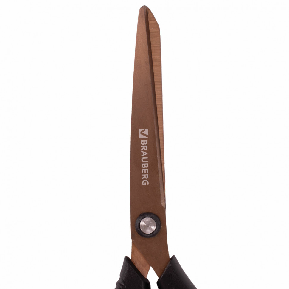 Ножницы BRAUBERG Heavy Duty, 210 мм, суперпрочные, титановое покрытие, двухсторонняя заточка, 236790