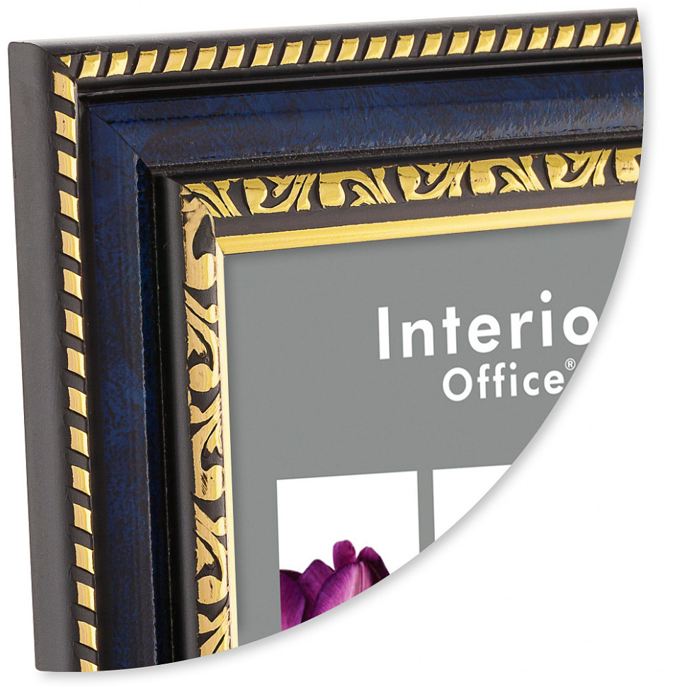 Рамка Interior Office, размер 30 х 40 см, багет 28 мм пластик, со стеклом, цвет "бирюза"